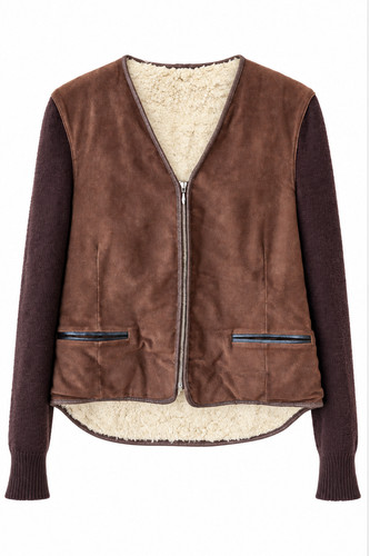 Damen lammfellweste mit - damen,