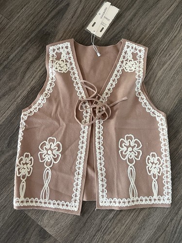 Weste strick top bindeband - strick,