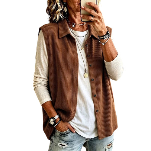 Damen weste mit kragen - damen,