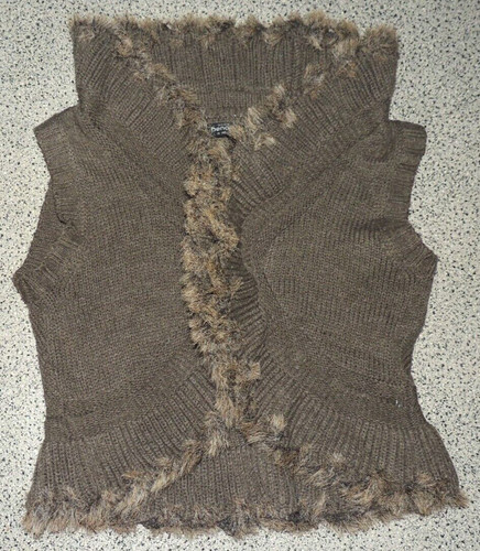 Damen strickweste graubraun - strickweste,