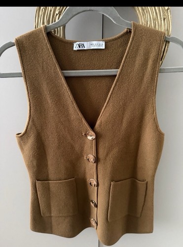 Zara damen strickweste - strickweste, braun